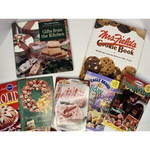 Lot Of 7 Vtg Christmas Recipe Books HB & PB Cookies Pillsbury Williams-Sonoma